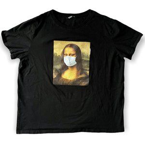 Shein Mona Lisa Masked Graphic Tee Shirt Size 4XL